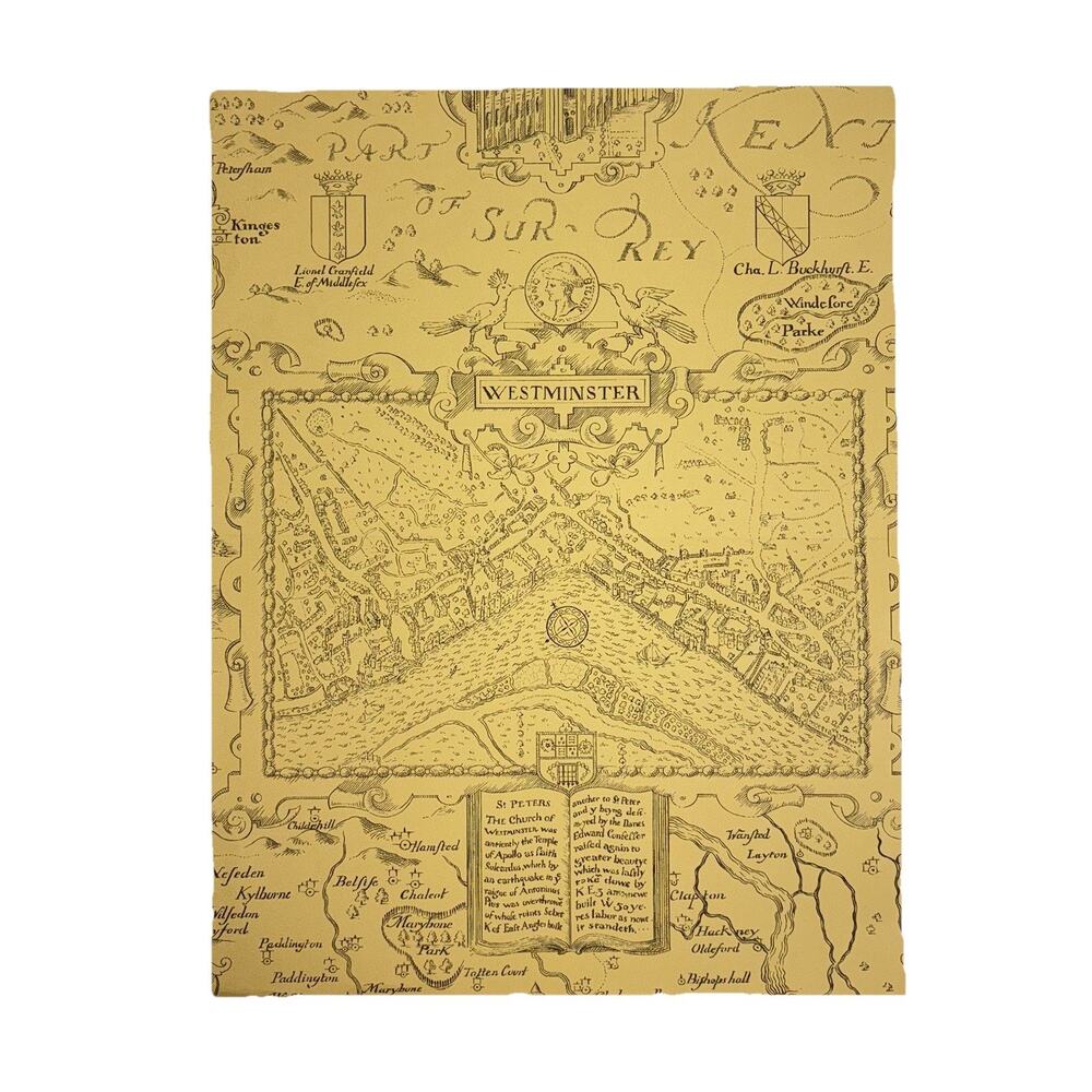 THIBAUT London Map TABACCO Sample Sheet 13.25” x 17.5” Pattern 839-T-6010
